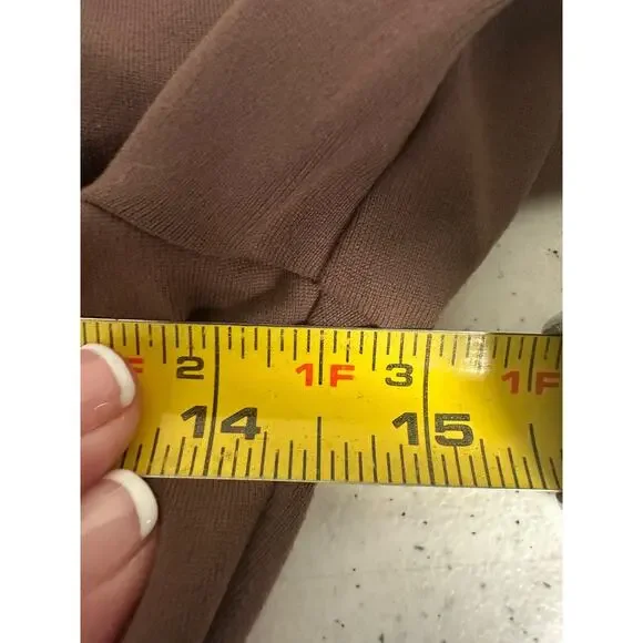 Nuuds Long Sleeve Crewbeck Bodysuit Coffee Brown Thong Style Size M Fitted B2 - Picture 4 of 5